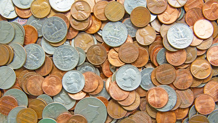 Huge pile of the US coins